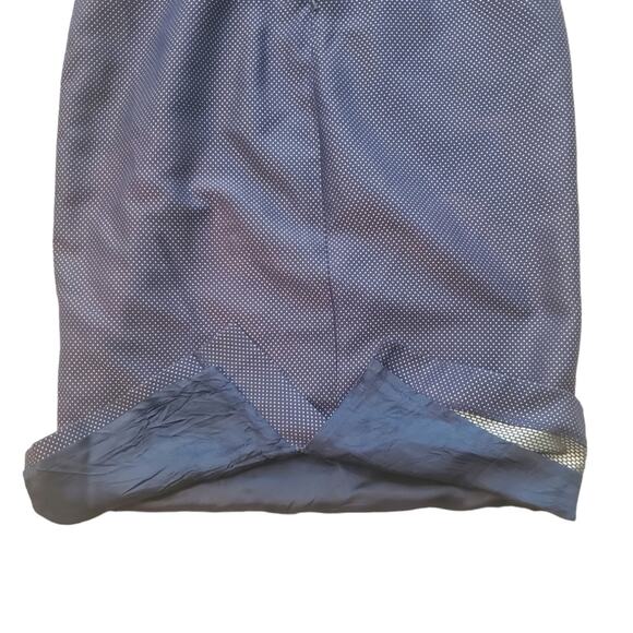 Reiss Blue Navy Dress with Metallic Detailing White Dots Sz 6 - Picture 7 of 14